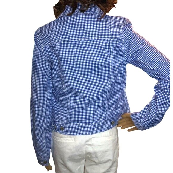 Talbots Classic Jean Jacket in Gingham Size XS NWOT - Picture 9 of 10